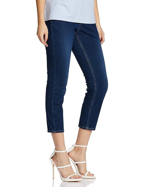 Women Mid Rise Cropped Denim Jeggings